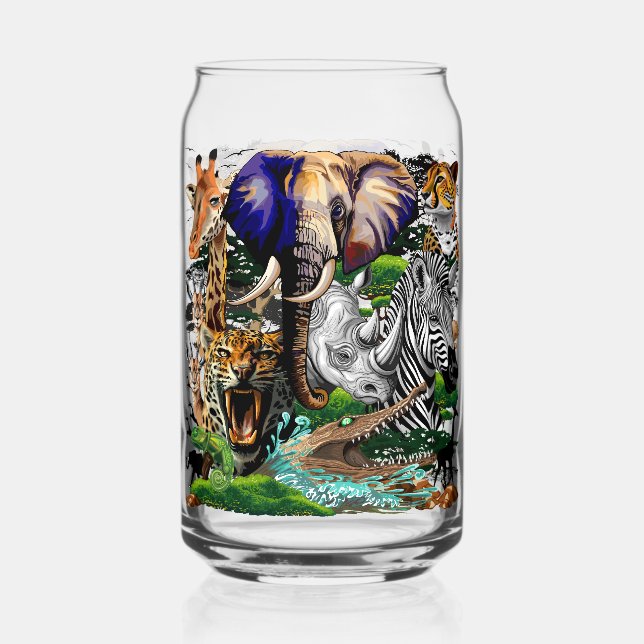 Wild afrikanische Savanna Tiere Dosenglas (Vorderseite)