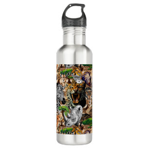 Wild afrikanische Savanna Tiere Edelstahlflasche
