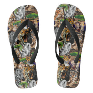 Wild afrikanische Savanna Tiere Flip Flops