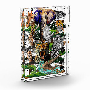 Wild afrikanische Savanna Tiere Fotoblock