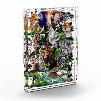 Wild afrikanische Savanna Tiere Fotoblock