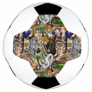 Wild afrikanische Savanna Tiere Fußball