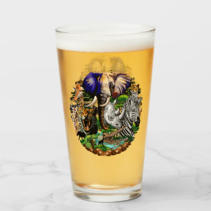 Wild afrikanische Savanna Tiere Glas