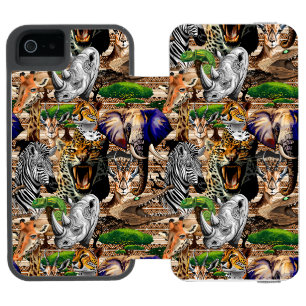 Wild afrikanische Savanna Tiere Incipio Watson™ iPhone 5 Geldbörsen Hülle