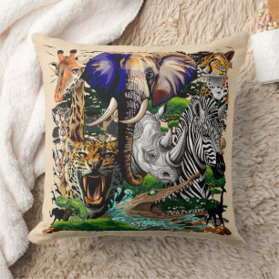 Wild afrikanische Savanna Tiere Kissen