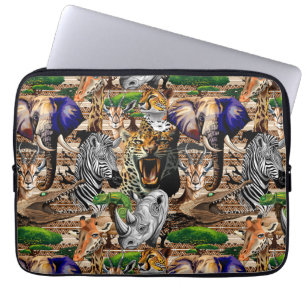 Wild afrikanische Savanna Tiere Laptopschutzhülle