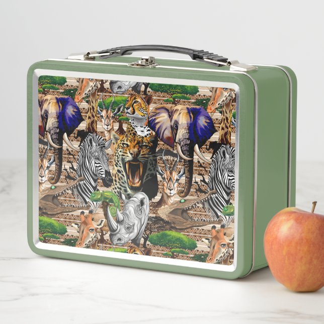Wild afrikanische Savanna Tiere Metall Brotdose (Beispiel)