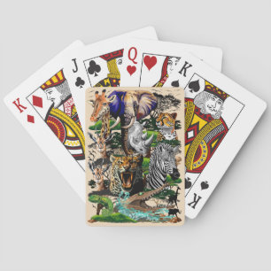 Wild afrikanische Savanna Tiere Spielkarten