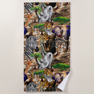 Wild afrikanische Savanna Tiere Strandtuch