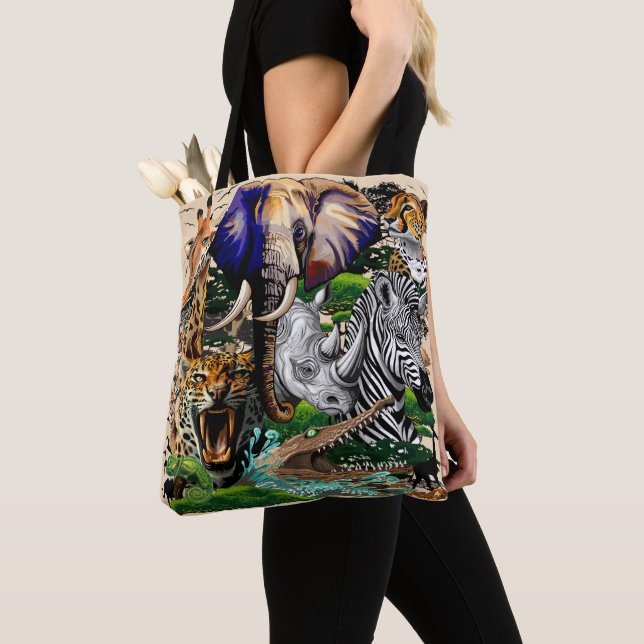 Wild afrikanische Savanna Tiere Tasche (Von Nahem)