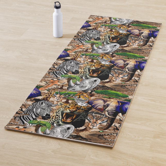 Wild afrikanische Savanna Tiere Yogamatte (Beispiel)
