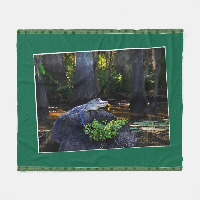 Wild Alligator Fotografie Print Fleecedecke (Vorderseite (Horizontal))