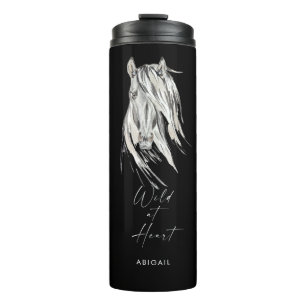 Wild am Herz Individuelle Name Black Thermosbecher