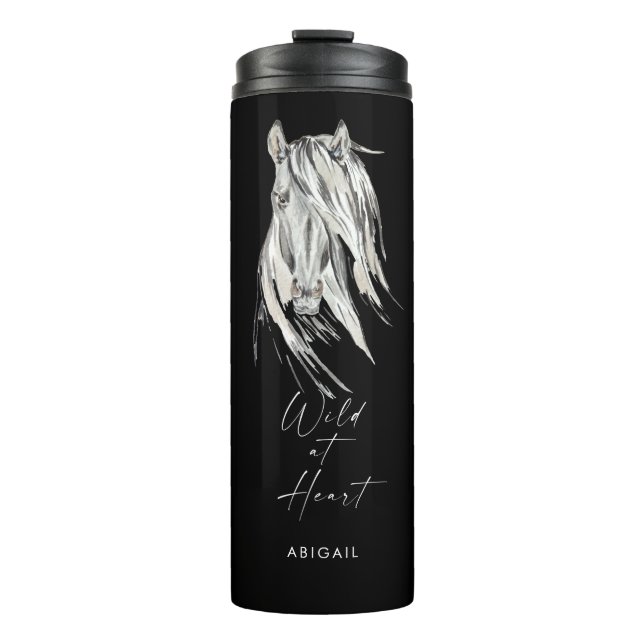 Wild am Herz Individuelle Name Black Thermosbecher (Vorderseite)