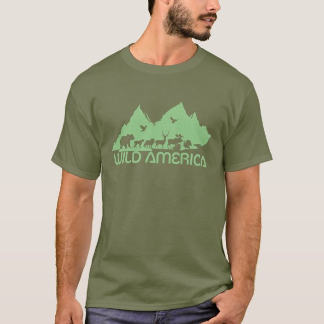 Wild America Wild Life skalierbarer Vector Graphic T-Shirt (Vorderseite)