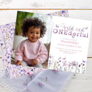Wild and ONEderful 1st Birthday Photo Invitation