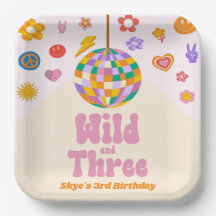 Wild and Three Retro Disco Ball 3rd Birthday Party