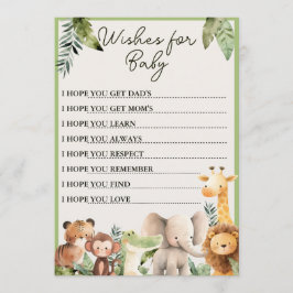 Wild Animal Baby will Game Hinweiskarte