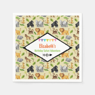 Wild Animal Birthday Safari Adventure Serviette