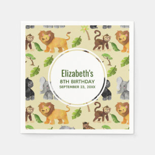 Wild Animal Birthday Safari Adventure Serviette