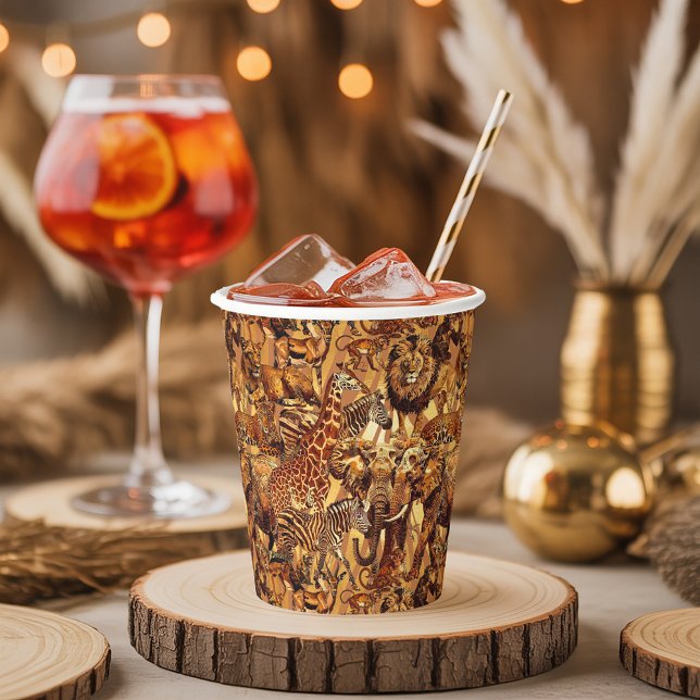 Wild Animal Collage Safari Bachelorette ID1149 Pappbecher (Von Creator hochgeladen)