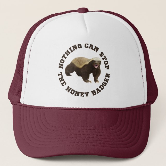 Wild Animal Honey Badger Funny Truckerkappe (Vorderseite)