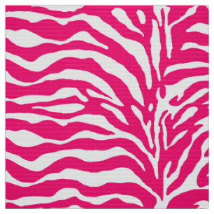 Wild Animal Print, Zebra in Fuchsia Pink und Weiß Stoff