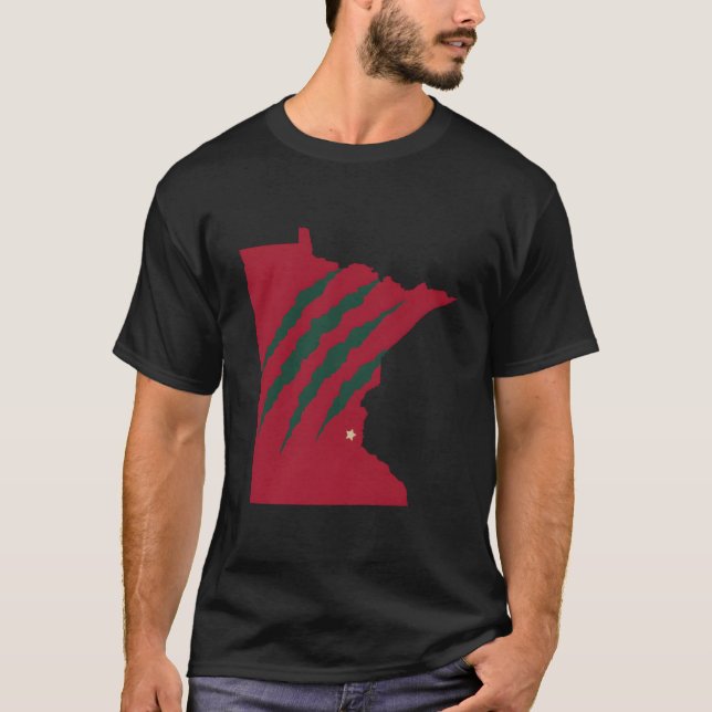 Wild Animal Scratches Through Minnesota T-Shirt (Vorderseite)