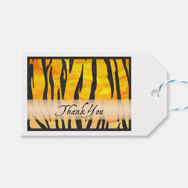 Wild Animal Tiger Strip Vielen Dank Geschenkanhänger (Vorderseite (Horizontal))