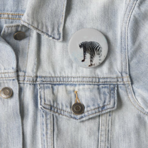 Wild Animal White Tiger Button