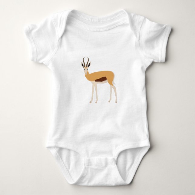 Wild Antelope Animal Illustration Baby Strampler (Vorderseite)