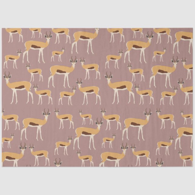 Wild Antelope Animal Pattern Seidenpapier (Vorderseite)