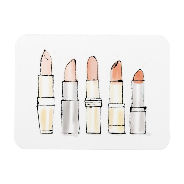 Wild Apple | Farbenfrohe moderne Lipstick-Sketch Magnet (Horizontal)