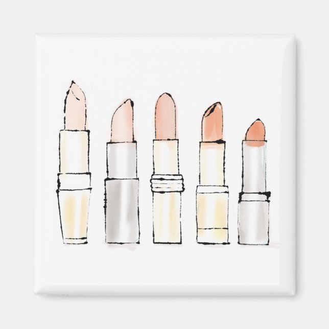 Wild Apple | Farbenfrohe moderne Lipstick-Sketch Magnet (Vorne)
