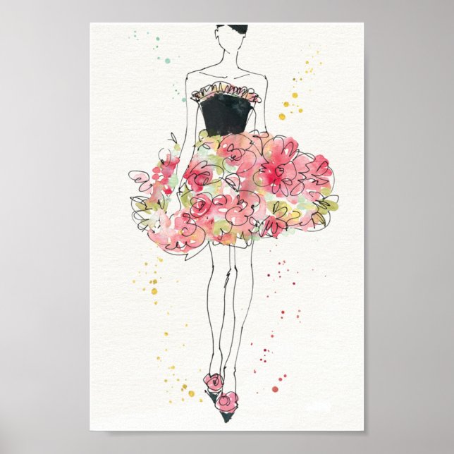 Wild Apple | Glamour florale Dress Sketch Poster (Vorne)