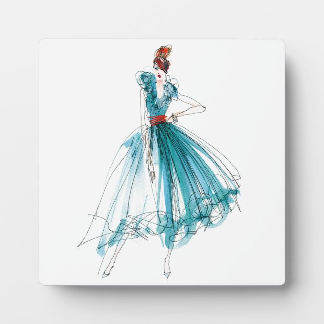 Wild Apple | Haute Couture Fashion Sketch Fotoplatte (Vorderseite)