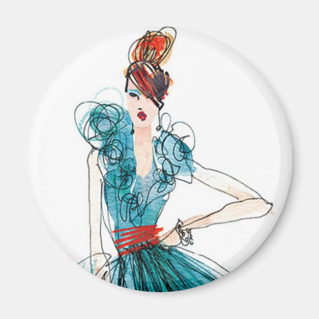 Wild Apple | Haute Couture Fashion Sketch Magnet (Vorne)