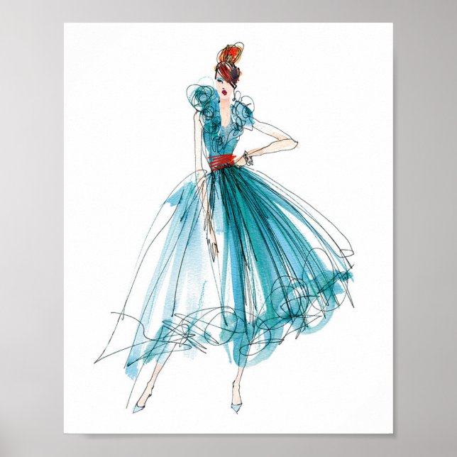 Wild Apple | Haute Couture Fashion Sketch Poster (Vorne)