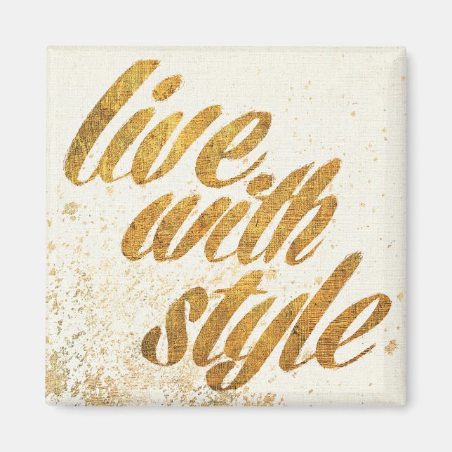 Wild Apple | Live with Style - Girl Quote Magnet (Vorne)