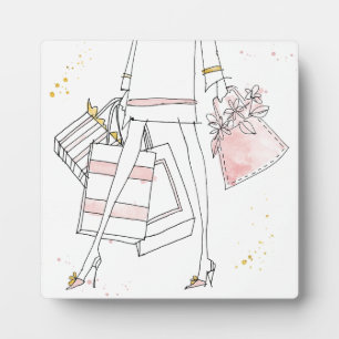 Wild Apple   Modern Pink Fashion Sketch Fotoplatte