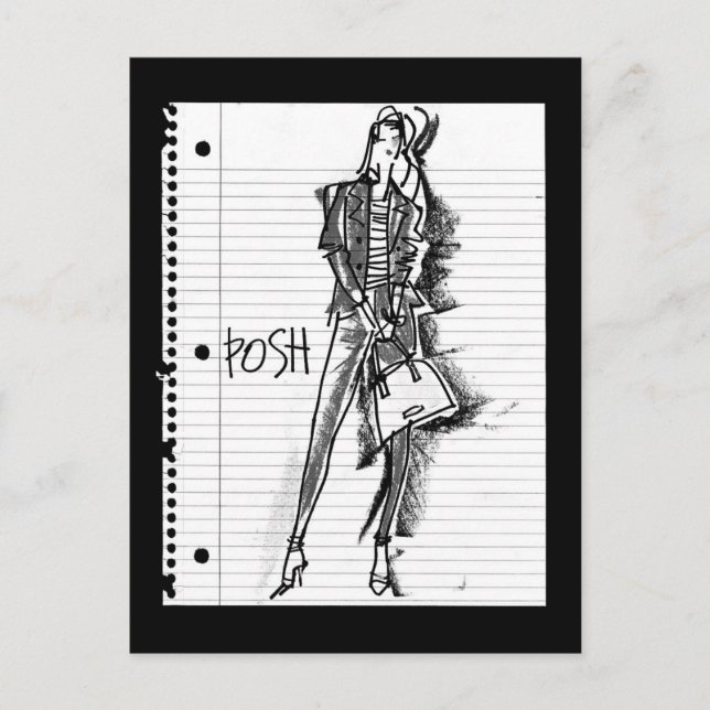 Wild Apple | Posh - Edgy Vintag Sketch Postkarte (Vorderseite)