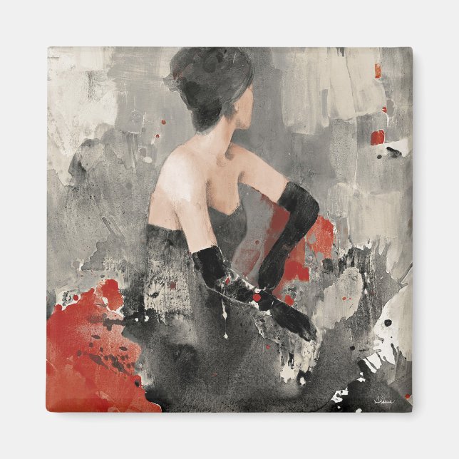 Wild Apple | Vintage Wasserfarbenfrau Magnet (Vorne)