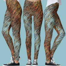 Wild Aqua Blue Brown und Orange Tribal Abstrakt