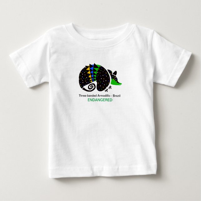 Wild - ARMADILLO - Brasilien - gefährdetes Tier Baby T-shirt (Vorderseite)