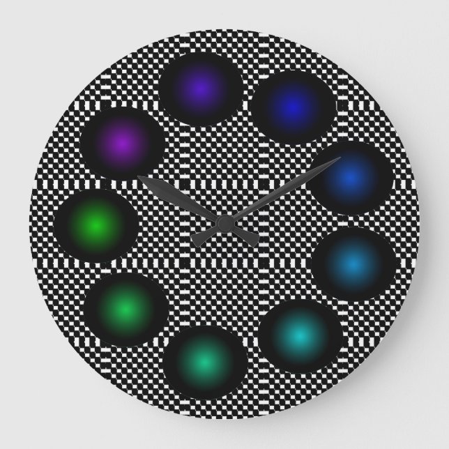 Wild Art Fun Trippy Optical Illusion Unusual Große Wanduhr (Vorderseite)