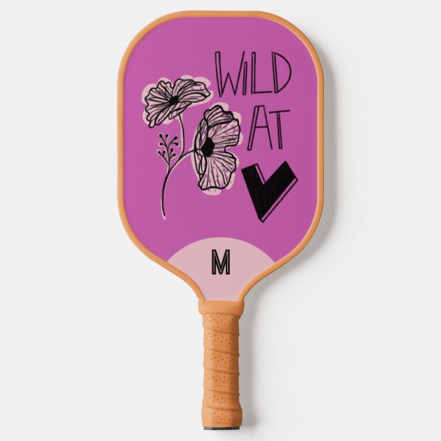 Wild At Heart Whimsical Pink Pickleball Paddle (Vorderseite)