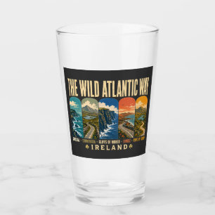 Wild Atlantic Way Irland Landmark-Illustration Glas