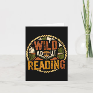 Wild auf das Lesen von Büchern Leser Liebhaber Bib Karte