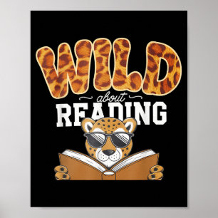 Wild auf das Lesen von Büchern Leser Liebhaber Bib Poster