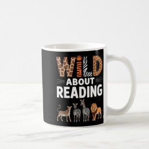 Wild auf das Lesen von Retro-Tierbuchliebhaber Kaffeetasse